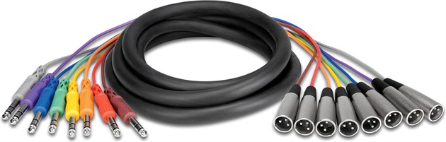 HOSA STX-803M 8x TRS - 8x XLR Male 3m