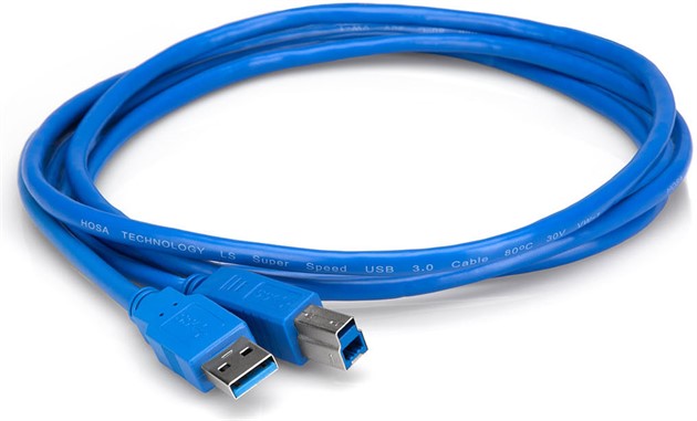 HOSA USB-306AB USB 3.0 SuperSpeed A-B Blue 2m