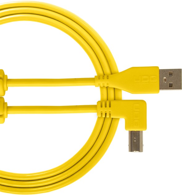 UDG Ultimate USB 2.0 A-B Yellow Angled 1 m