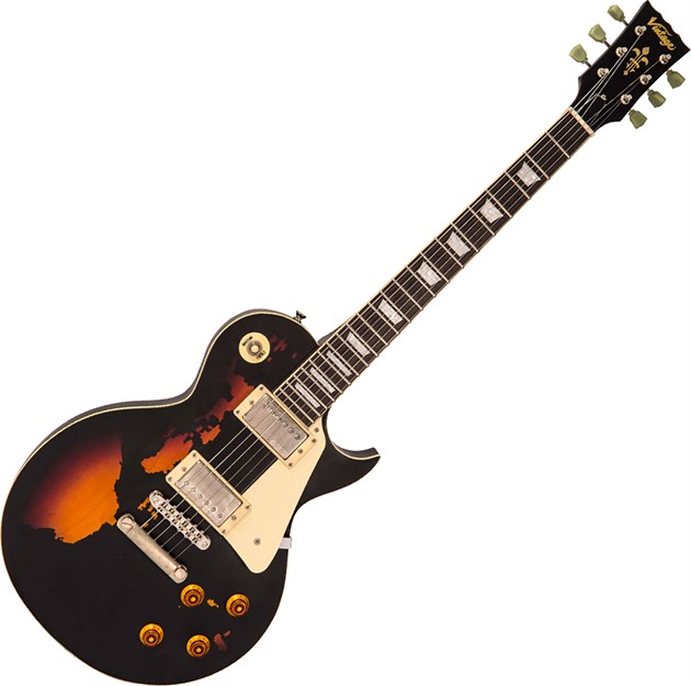 V100 Icon - Distressed Black over Sunburst