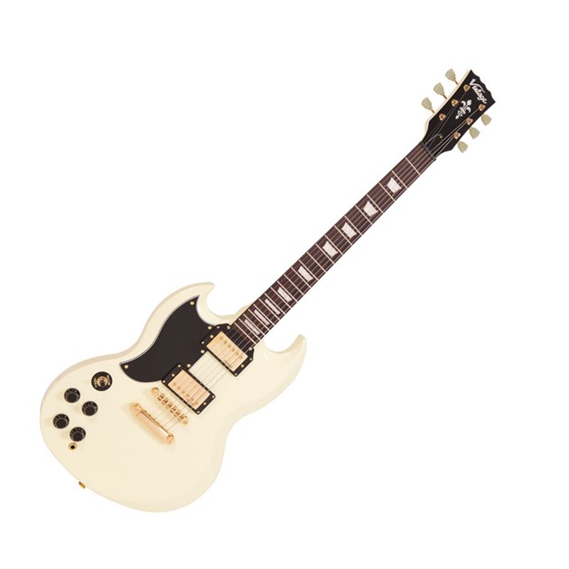 VINTAGE VS6, VINTAGE WHITE, LEFT HAND, GOLD HARDWARE